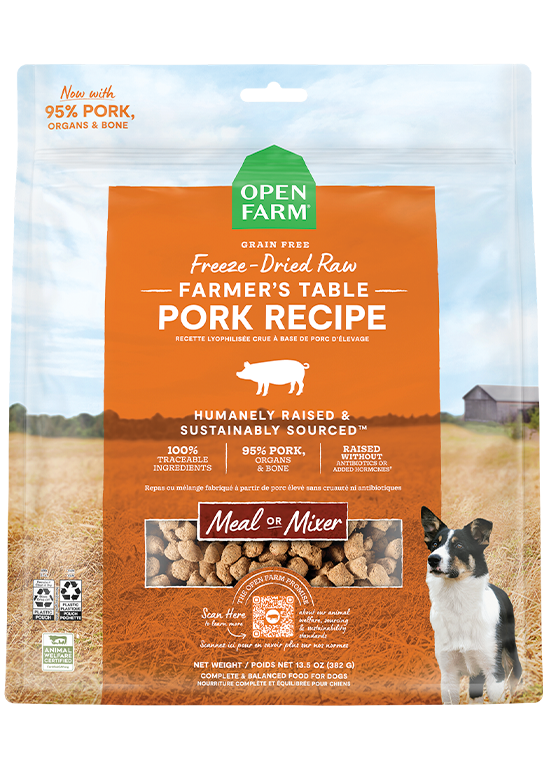 Farmer’s Table Pork Freeze Dried Raw Dog Food On Sale