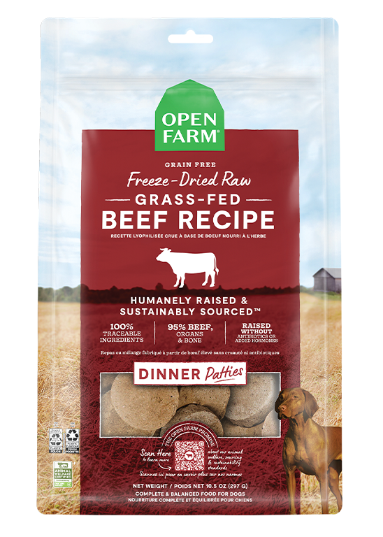 Grass-Fed Beef Freeze Dried Raw Patties for Dogs New Arrival