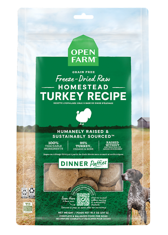 Homestead Turkey Freeze Dried Raw Patties for Dogs For Sale