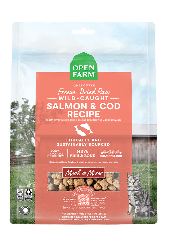 Wild-Caught Salmon & Cod Freeze Dried Raw Cat Food On Sale